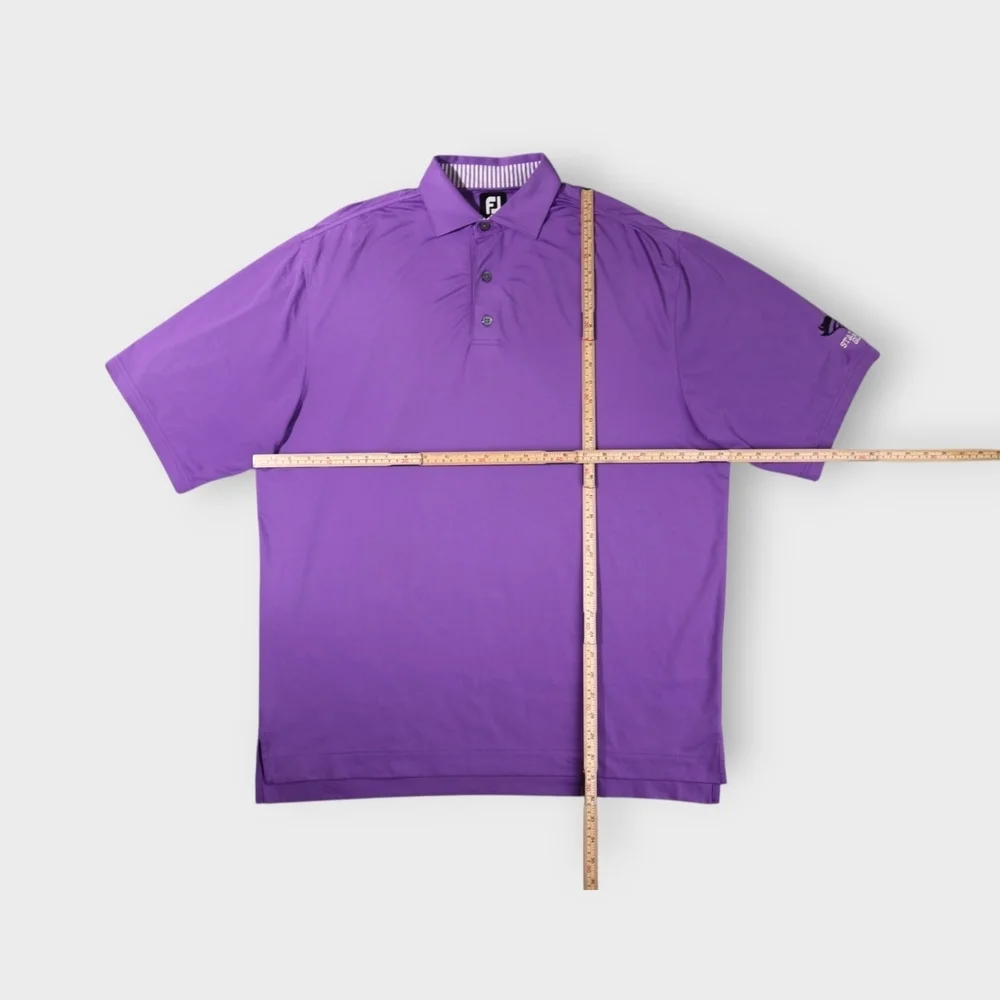 FootJoy Shirt Mens 2XL Purple Short Sleeve Golf Polo Strech Club Logo FJ